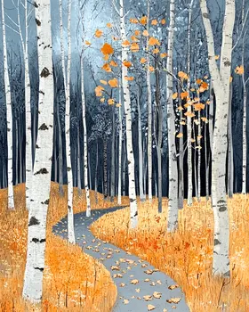 Birch Wood - North Woods Souvenir Wall Art Prints – 8″x10″ Artwork for 11″x14″ Frame