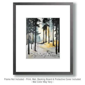 Early Spring ND - North Woods Souvenir Wall Art Prints – 8″x10″ Artwork for 11″x14″ Frame