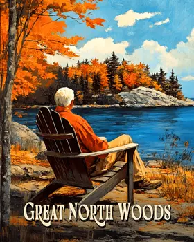 Relaxing by the Lake ND - North Woods Souvenir Wall Art Prints – 8″x10″ Artwork for 11″x14″ Frame