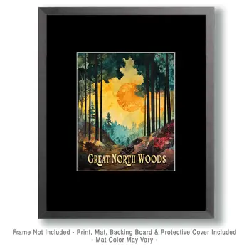 Late Morning Sunrise ND - North Woods Souvenir Wall Art Prints – 8″x10″ Artwork for 11″x14″ Frame