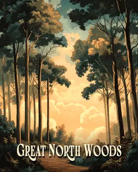 Vintage Woodland ND - North Woods Souvenir Wall Art Prints – 8″x10″ Artwork for 11″x14″ Frame