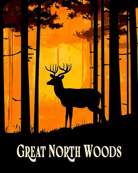 Buck Deer Sunset ND - North Woods Souvenir Wall Art Prints – 8″x10″ Artwork for 11″x14″ Frame