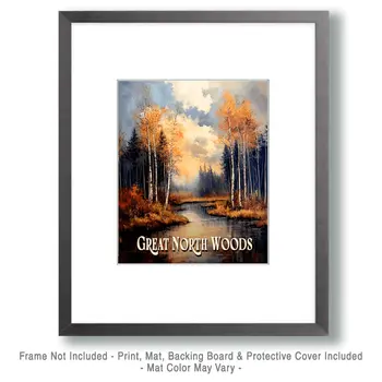 Stormy Morning ND - North Woods Souvenir Wall Art Prints – 8″x10″ Artwork for 11″x14″ Frame