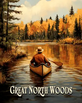 Morning Paddle ND - North Woods Souvenir Wall Art Prints – 8″x10″ Artwork for 11″x14″ Frame