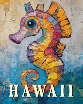 Seahorse - Hawaii Souvenir Wall Art Prints – 8″x10″ Artwork for 11″x14″ Frame