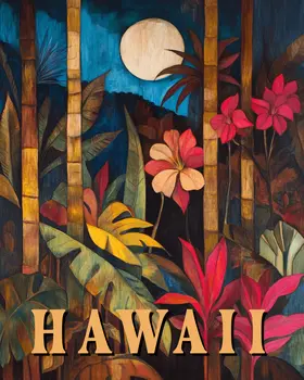 Jungle - Hawaii Souvenir Wall Art Prints – 8″x10″ Artwork for 11″x14″ Frame
