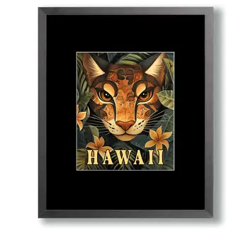 Feral Cat - Hawaii Souvenir Wall Art Prints – 8″x10″ Artwork for 11″x14″ Frame