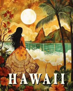 Quiet Evening - Hawaii Souvenir Wall Art Prints – 8″x10″ Artwork for 11″x14″ Frame
