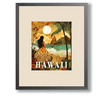 Quiet Evening - Hawaii Souvenir Wall Art Prints – 8″x10″ Artwork for 11″x14″ Frame