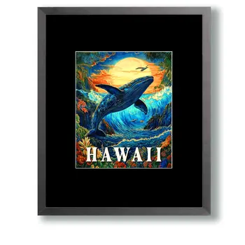 Shark Habitat - Hawaii Souvenir Wall Art Prints – 8″x10″ Artwork for 11″x14″ Frame