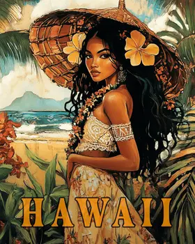 Young Hawaiian - Hawaii Souvenir Wall Art Prints – 8″x10″ Artwork for 11″x14″ Frame
