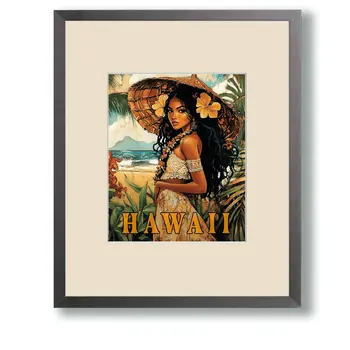 Young Hawaiian - Hawaii Souvenir Wall Art Prints – 8″x10″ Artwork for 11″x14″ Frame
