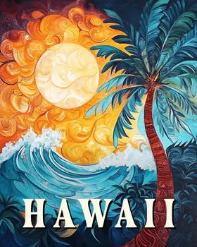 Abstract Sunset - Hawaii Souvenir Wall Art Prints – 8″x10″ Artwork for 11″x14″ Frame