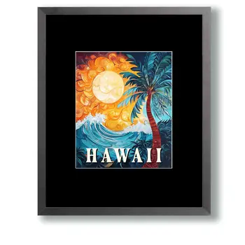 Abstract Sunset - Hawaii Souvenir Wall Art Prints – 8″x10″ Artwork for 11″x14″ Frame