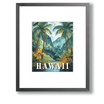 Jungle Stream - Hawaii Souvenir Wall Art Prints – 8″x10″ Artwork for 11″x14″ Frame