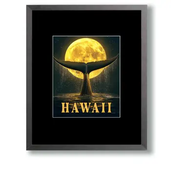 Whale Tail - Hawaii Souvenir Wall Art Prints – 8″x10″ Artwork for 11″x14″ Frame