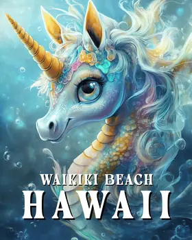 Seahorse Unicorn - Hawaii Souvenir Wall Art Prints – 8″x10″ Artwork for 11″x14″ Frame