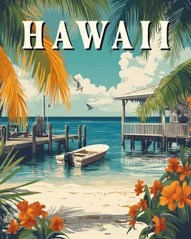 Bungalow - Hawaii Souvenir Wall Art Prints – 8″x10″ Artwork for 11″x14″ Frame