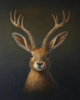 Jackalope - Mythical Beasts Wall Art Prints – 8″x10″ Artwork for 11″x14″ Frame