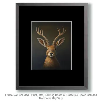 Jackalope - Mythical Beasts Wall Art Prints – 8″x10″ Artwork for 11″x14″ Frame