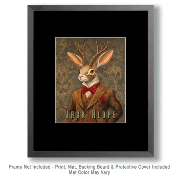 Jack Alope - Mythical Beasts Wall Art Prints – 8″x10″ Artwork for 11″x14″ Frame