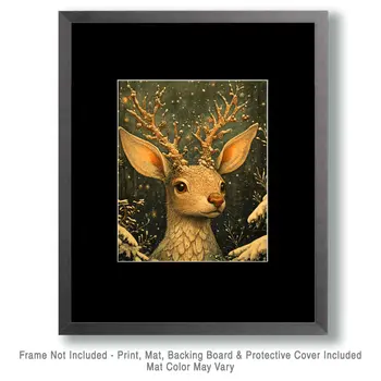 Winter Jackalope - Mythical Beasts Wall Art Prints – 8″x10″ Artwork for 11″x14″ Frame