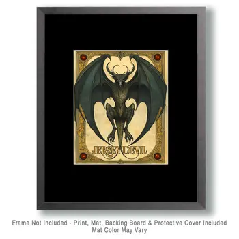 Jersey Devil - Mythical Beasts Wall Art Prints – 8″x10″ Artwork for 11″x14″ Frame