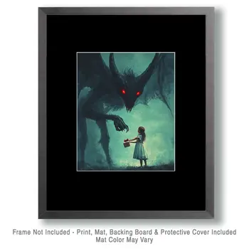 A Gift for the Jersey Devil - Mythical Beasts Wall Art Prints – 8″x10″ Artwork for 11″x14″ Frame