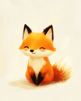 Fox - Nursery Wall Art Prints - 8"x10" Art Print for 11"x14" Frame