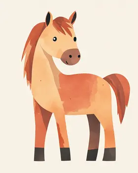 Horse #1 - Nursery Wall Art Prints - 8"x10" Art Print for 11"x14" Frame
