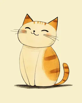 Cat #2 - Nursery Wall Art Prints - 8"x10" Art Print for 11"x14" Frame