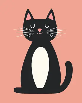 Cat #3 - Nursery Wall Art Prints - 8"x10" Art Print for 11"x14" Frame