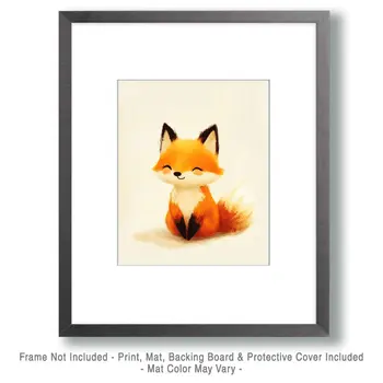 Fox - Nursery Wall Art Prints - 8"x10" Art Print for 11"x14" Frame