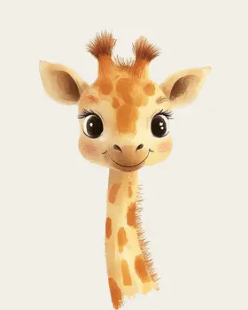 Giraffe #1 - Nursery Wall Art Prints - 8"x10" Art Print for 11"x14" Frame