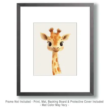 Giraffe #1 - Nursery Wall Art Prints - 8"x10" Art Print for 11"x14" Frame