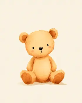 Teddy Bear #2 - Nursery Wall Art Prints - 8"x10" Art Print for 11"x14" Frame