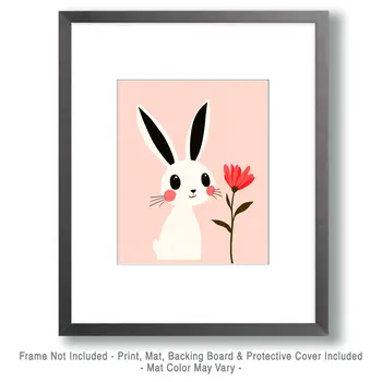Bunny #4 - Nursery Wall Art Prints - 8"x10" Art Print for 11"x14" Frame