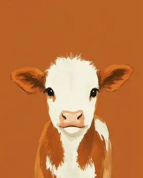 Calf - Nursery Wall Art Prints - 8"x10" Art Print for 11"x14" Frame