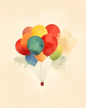 Balloons - Nursery Wall Art Prints - 8"x10" Art Print for 11"x14" Frame