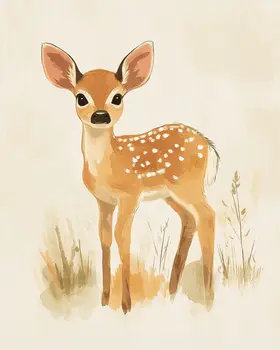 Fawn - Nursery Wall Art Prints - 8"x10" Art Print for 11"x14" Frame