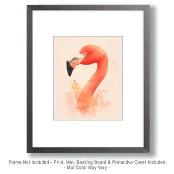 Flamingo - Nursery Wall Art Prints - 8"x10" Art Print for 11"x14" Frame