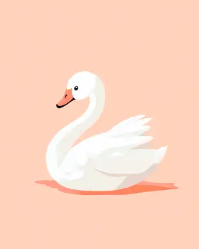 Swan - Nursery Wall Art Prints - 8"x10" Art Print for 11"x14" Frame