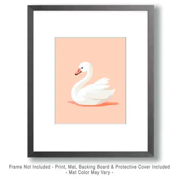Swan - Nursery Wall Art Prints - 8"x10" Art Print for 11"x14" Frame