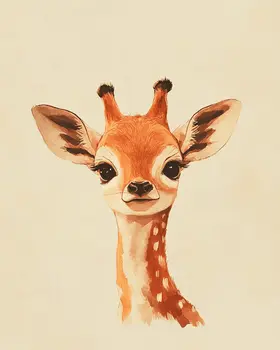 Baby Buck Deer - Nursery Wall Art Prints - 8"x10" Art Print for 11"x14" Frame