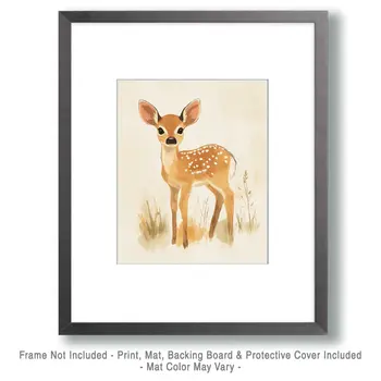 Fawn - Nursery Wall Art Prints - 8"x10" Art Print for 11"x14" Frame