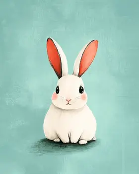 Bunny #1 - Nursery Wall Art Prints - 8"x10" Art Print for 11"x14" Frame