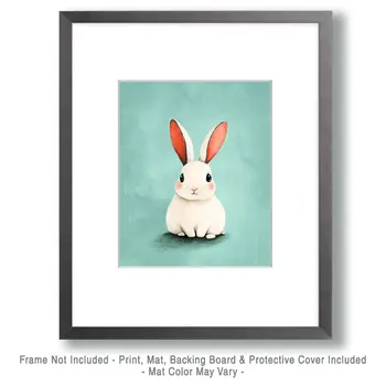 Bunny #1 - Nursery Wall Art Prints - 8"x10" Art Print for 11"x14" Frame