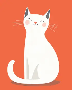 Cat #1 - Nursery Wall Art Prints - 8"x10" Art Print for 11"x14" Frame