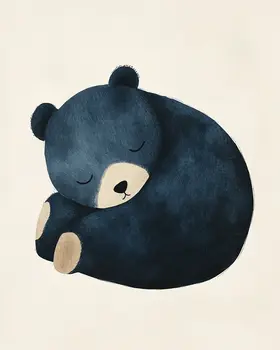 Sleeping Bear - Nursery Wall Art Prints - 8"x10" Art Print for 11"x14" Frame