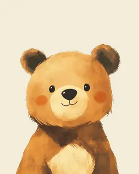 Teddy Bear #1 - Nursery Wall Art Prints - 8"x10" Art Print for 11"x14" Frame